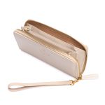 Carteira feminina em couro legitimo Eleah na cor marfim