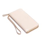 Carteira feminina em couro legitimo Eleah na cor marfim