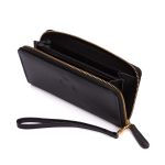 Carteira feminina em couro legitimo Eleah na cor preta