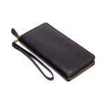 Carteira feminina em couro legitimo Eleah na cor preta