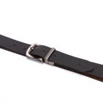 Cinto social dupla face largura 40 mm em couro na cor preto/conhaque com fivela grafite escovada