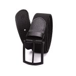 Kit Sneaker Dario Preto + Cinto Casual Masculino Semi Elástico preto