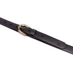 Cinto feminino em couro na cor preto com fivela dourada