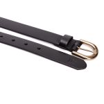 Cinto feminino em couro na cor preto com fivela dourada