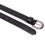 Cinto feminino em couro na cor preto com fivela niquel