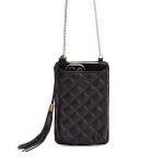 Porta celular + cartão em couro legitimo na cor preta