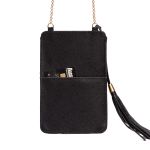 Porta celular + cartão em couro legitimo na cor preta