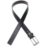 Cinto social masculino em couro na cor preto com fivela grafite escovado