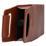 Porta vinhos em couro legitimo na cor havana