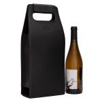 Porta vinhos em couro legitimo na cor preta