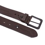 Cinto casual largura 40 mm em couro legitimo na cor café com fivela preta 