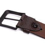 Cinto casual largura 40 mm em couro legitimo na cor café com fivela preta 