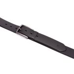 Cinto casual largura 40 mm em couro soleta na cor preto com fivela escovada