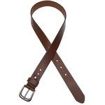 Cinto casual feminino em couro na cor conhaque com fivela grafite escovada