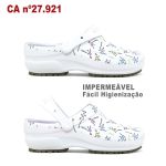 Babuche Antiderrapante Branco BB60 Estampa DNA Soft Works Sapato de Segurança EPI