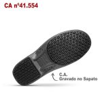 Sapato Social Antiderrapante com Bico de Composite Preto BB66 EPI Soft Works Sapato de Segurança