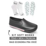 Kit Tênis Antiderrapante Preto1 BB80 Soft Works EPI + Palmilha + Meia de Algodão Soft Works 