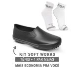 Kit Tênis Antiderrapante Preto2 BB80 Soft Works EPI + Meia de Algodão Soft Works 