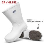 Bota Cano Longo Antiderrapante Sem Ponteira Branco BB87 Soft Works Epi Bota De Segurança 