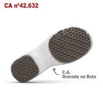 Bota Cano Longo Antiderrapante Sem Ponteira Branco BB87 Soft Works Epi Bota De Segurança 