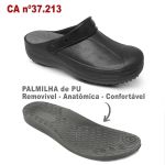 Babuche Antiderrapante com Palmilha Preto BB90 Soft Works EPI Sapato de Segurança