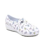 Sapato Feminino Lady Works Antiderrapante Branco BB95 Soft Works EPI Sapato de Segurança Estampa DNA