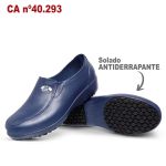 Sapato Feminino Lady Works Antiderrapante Marinho BB95 Soft Works EPI Sapato de Segurança 