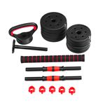 Kit 6 em 1 Halteres, Barra e Kettlebell Ajustável com Anilhas LV-HL-200 | Livevo 
