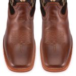 Bota Texana Masculina Bico Quadrado - Tabaco/preto
