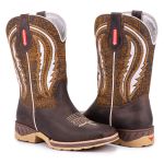 Bota Texana Masculina Bico Quadrado - Crazy Horse Café/Dallas Mostarda