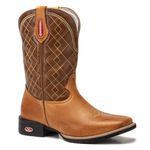 Bota Texana Masculina Bico Quadrado - Latego Banana/Malboro Tabaco