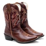 Bota Texana Masculina Bico Fino - Fossil Tabaco/Fossil Sella