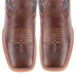 Bota Texana Masculina Bico Quadrado - Usa - Tabaco/cinza