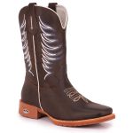 Bota Texana Masculina Bico Quadrado - Café/café