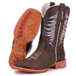 Bota Texana Masculina Bico Quadrado - Café/café