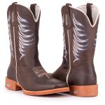 Bota Texana Masculina Bico Quadrado - Café/café