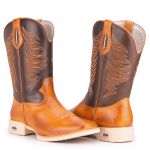 Bota Texana Masculina Bico Quadrado - Latego Cenoura/Fossil Marrom