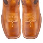 Bota Texana Masculina Bico Quadrado - Cenoura/marrom