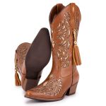 Bota Texana Feminina Bico Fino - Malboro Mostarda/Malboro Mostarda