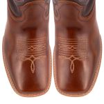 Bota Texana Masculina Bico Quadrado - Mostarda/marrom