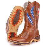 Bota Texana Masculina Bico Quadrado - America - Fossil Mostarda/Fossil Mostarda