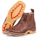 Bota Masculina Cano Curto - Réplica de Avestruz Tabaco/Réplica de Avestruz Tabaco