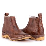 Bota Masculina Cano Curto - Réplica de Avestruz Tabaco/Réplica de Avestruz Tabaco