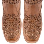 Bota Texana Feminina Bico Quadrado - Fóssil Mármore/Fóssil Mármore