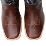 Bota Texana Masculina Bico Quadrado - Usa - Fossil Tabaco/Camuflado Cinza