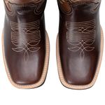 Bota Texana Masculina Bico Quadrado - Marrom/mármore