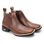 Bota Masculina Cano Curto Bico Quadrado - Fossil Mostarda/Fossil Mostarda