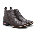 Bota Masculina Cano Curto Bico Quadrado Escamada - Latego Café/Latego Café