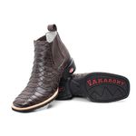 Bota Masculina Cano Curto Bico Quadrado Escamada - Latego Café/Latego Café