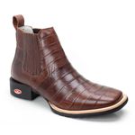 Bota Masculina Cano Curto Bico Quadrado - Tatu - Fossil Tabaco/Fossil Tabaco